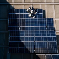 Modern Solar Panels Rooftop Installation
