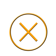 Obraz premium cross button cancel button tag banner label