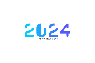 happy new year 2024 wishes with colorful numbers
