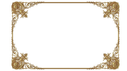 frame with golden ornament, luxury classic design for decoration
