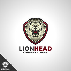 Lion Head - Lion Shield Logo