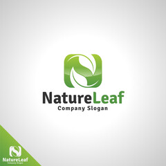 Nature Leaf - Letter N Logo Template