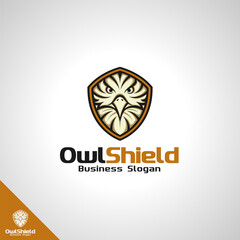 Owl Shield Logo Template