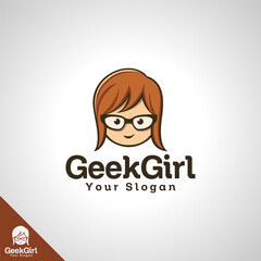 Geek Girl Logo Template