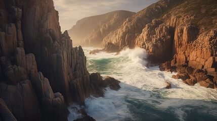 Fototapeta na wymiar Generative AI, Majestic Coastal Cliffs