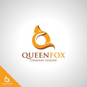 Queen Fox - Letter Q with Fox style Logo Template