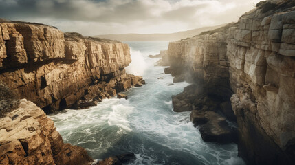Fototapeta na wymiar Generative AI, Majestic Coastal Cliffs