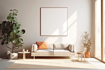 Modern Home Interior, Empty Mock Up Canvas