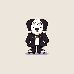 Mafia dog cartoon design. mascot design