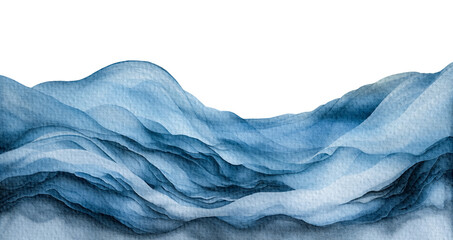 Transparent ocean water wave copy space for text.  Isolated blue, teal, turquoise wave for pool party or ocean beach travel. Web banner, backdrop, background transparent png graphic. Generative AI