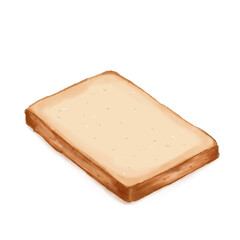 slice of bread on white background