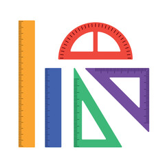 Ruler Set Icon Clipart for Back to School Stationery Vector Illustration Isolated on White Background