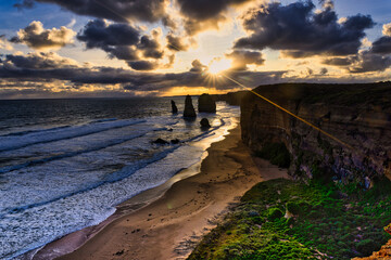 The Twelve Apostles at Sunset, Great Ocean Road, Victoria, Australia