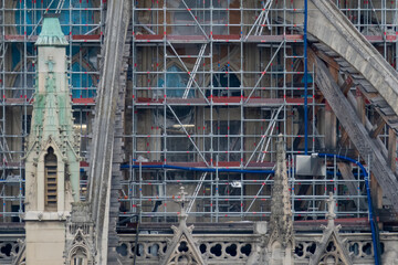 6 May 2023. Paris, France. Work continues on Notre Dame cathedral after it burned in preparation for the 2024 Olympics games