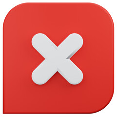 Obraz premium cross mark 3d button