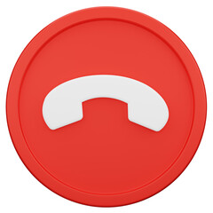 phone call reject round button 3d illustration