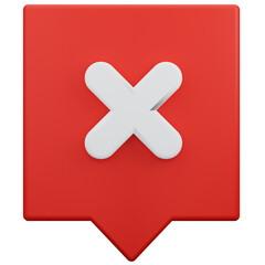 Obraz premium cross mark on speech bubble 3d icon