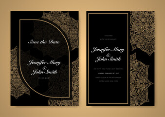 elegant wedding invitation cards set