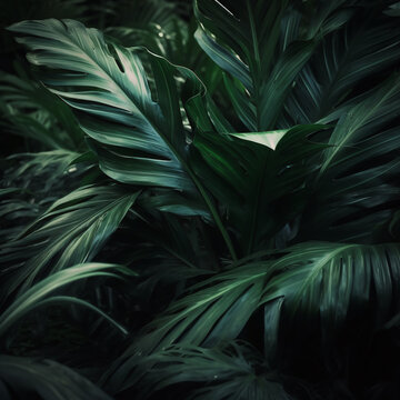 Palm leaves background 