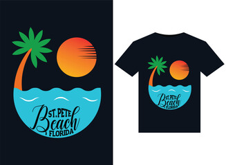 St. Pete Beach Florida illustrations for print-ready T-Shirts design