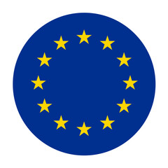 European union EU flag circular round transparent circle png sticker label icon symbol sign star blue shape - obrazy, fototapety, plakaty