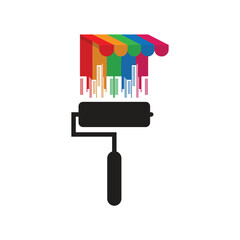 City Paint Logo, house paint, painting services, painting logo vector