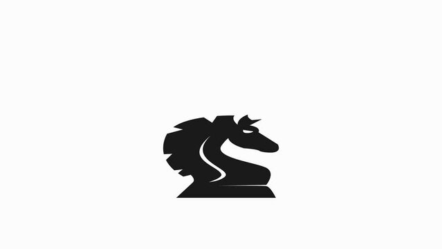 Animated Chess Horse Jumping For Business Symbol or Other, with smooth motion