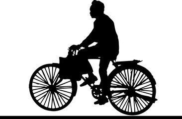 Rural India Nostalgia: Silhouette of Indian Man on Vintage Bicycle "Village Life in India: Silhouette of a Man on an Old Bicycle"
"Cycling through Villages: Indian Man on Retro Road Bicycle"