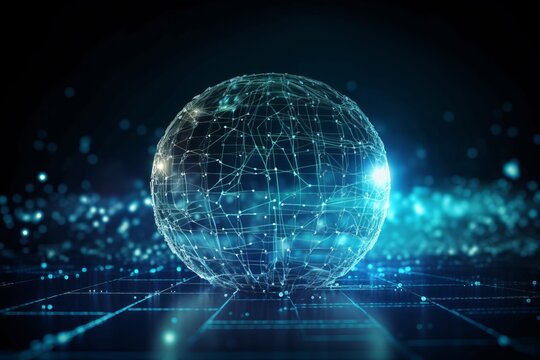 The sustainable development goal is a global communication network concept. Generative AI