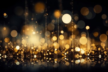 An abstract of golden background of light was sparkle effected. Generative AI