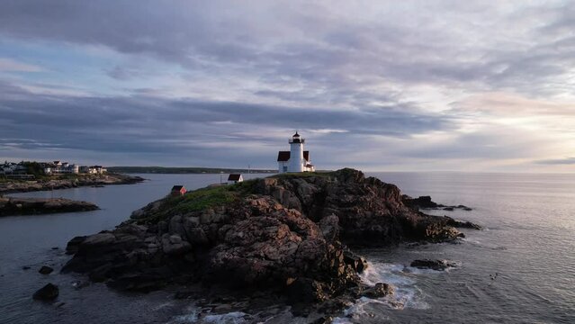 Atlantic ocean lighthouse in Maine