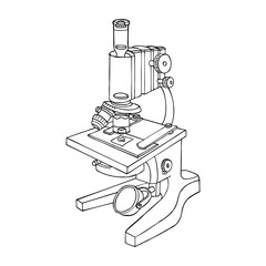microscope outline vector illustration
