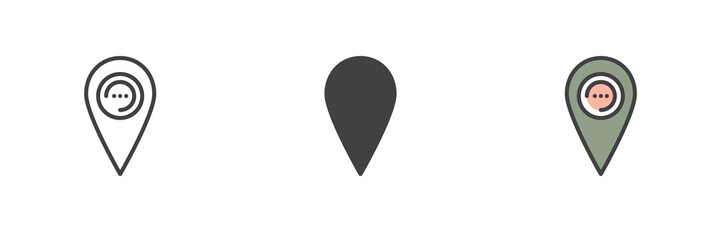 Location pin different style icon set