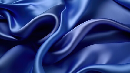Abstract dark blue background. Silk satin. Navy blue color. 