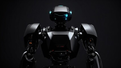 Fototapeta premium Robot in black background