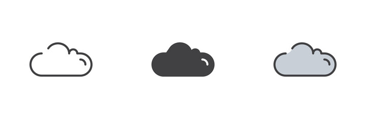 Cloud different style icon set