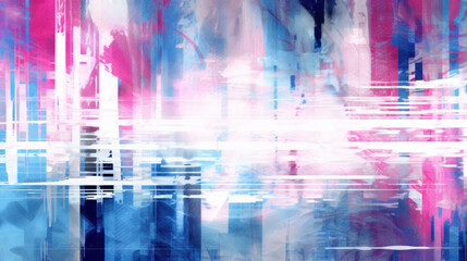Abstract glitch background.  Pink, blue, white purple colors. 