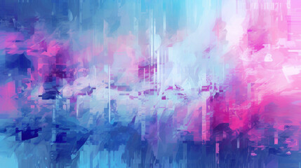 Fototapeta na wymiar Abstract glitch background. Pink, blue, white purple colors. 