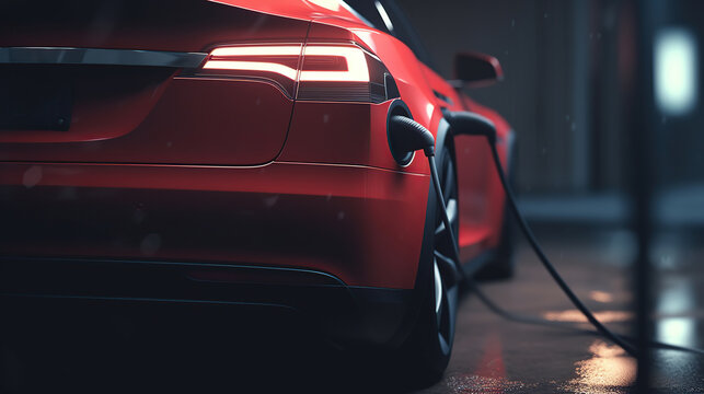 electric car charging close-up 