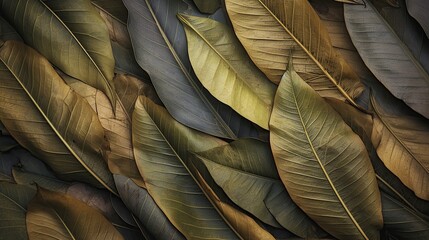 Abstract boho leaves, earth tones, intricate details Generative AI