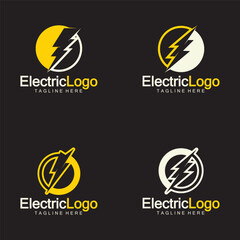 Electric logo design template,isolated on black background