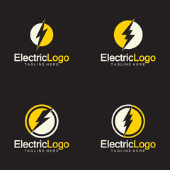 Electric logo design template,isolated on black background