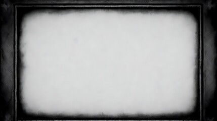 black frame on grunge texture white fabric background. ai generated