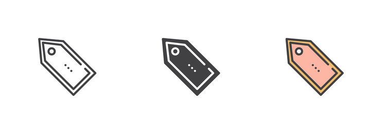 Price tag different style icon set