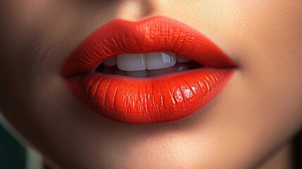 Close up portrait of beautiful woman lips Generative AI