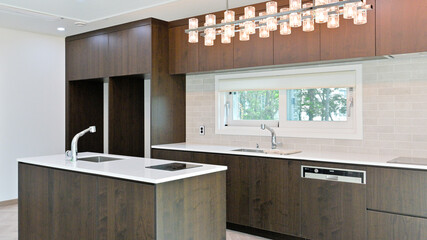 While installing the face-to-face kitchen, two faucets were also installed