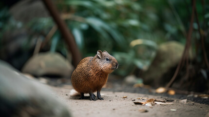 Small animal on island created with Generative Ai technology