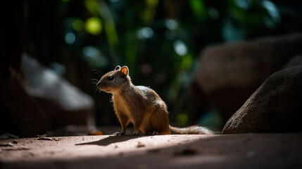 Small animal on island created with Generative Ai technology