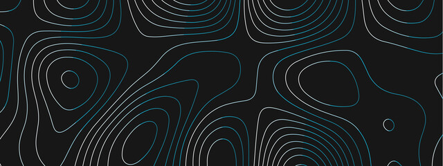 Fototapeta na wymiar Topographic background and texture, monochrome image. 3D waves, White wave paper curved reliefs abstract background, Abstract topographic contours map background, Vector contour topographic map. 