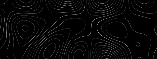 Fototapeta na wymiar Topographic background and texture, monochrome image. 3D waves, White wave paper curved reliefs abstract background, Abstract topographic contours map background, Vector contour topographic map. 